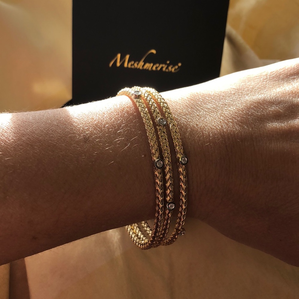 Meshmerise 18k gold over silver bracelet
